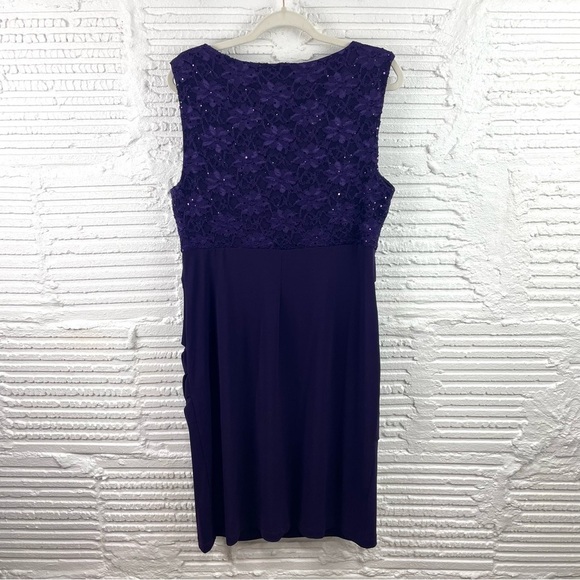 cb established 1962 Violet Sleeveless Sheath Cocktail Dress Sequin Lace Size 16 - Picture 8 of 14